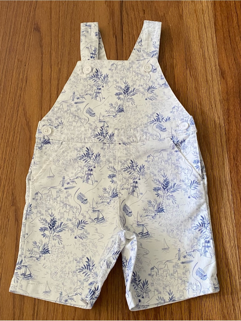 Tartine et Chocolat White and Blue Toile Kids Dungaree